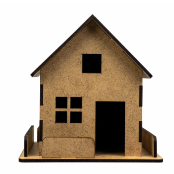 Boyama Ahşap Çitli Ev Seti -boyanabilir