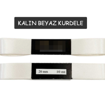 Kalın Kurdele 20MM 10M (5'Li) BEYAZ *23nisan Kalın Kurdele 20MM 10M (5'Li) BEYAZ *23nisan