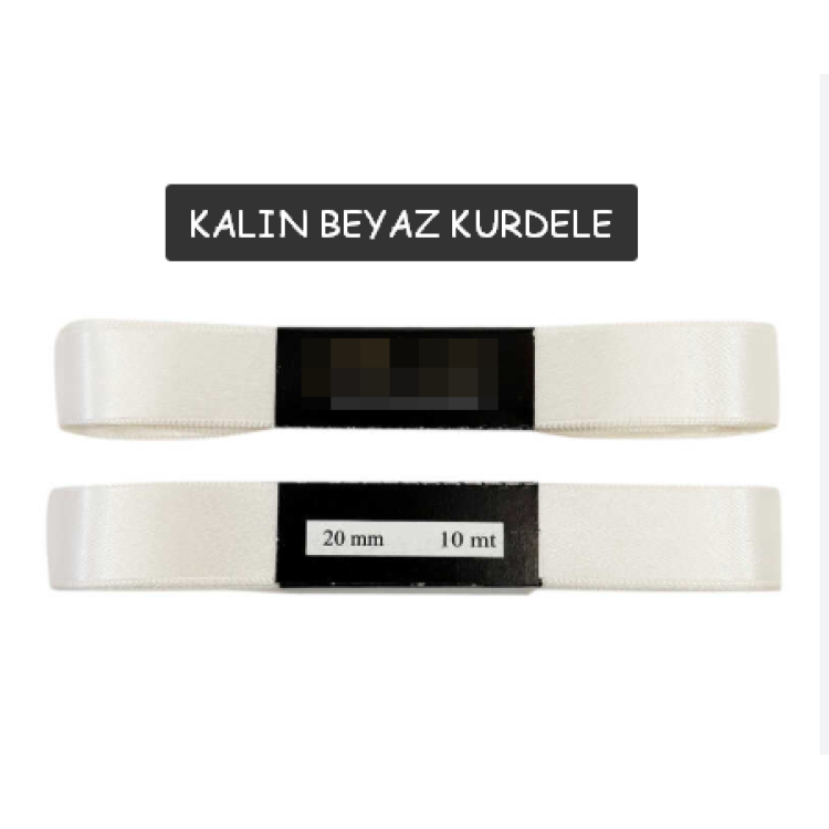 Kalın Kurdele 20MM 10M (5'Li) BEYAZ *23nisan