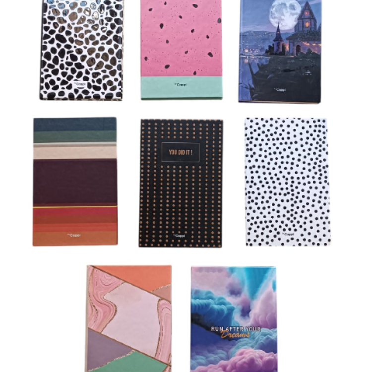 BYCAPPİ 14*21 ÇİZGİLİ DESENLİ SERT KAPAK NOT DEFTERİ KARIŞIK BYCAPPİ 14*21 ÇİZGİLİ DESENLİ SERT KAPAK NOT DEFTERİ KARIŞIK