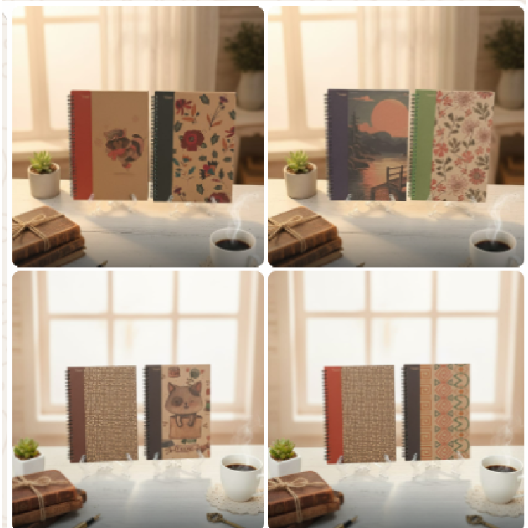 BYCAPPİ 17*24 KRAFT SPİRALLİ ÇİZGİLİ 160SY SERT KAPAK NOT DEFTERİ