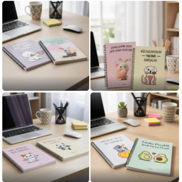 BYCAPPİ 17*24 SÖZLÜ SPİRALLİ ÇİZGİLİ 160SY SERT KAPAK NOT DEFTERİ