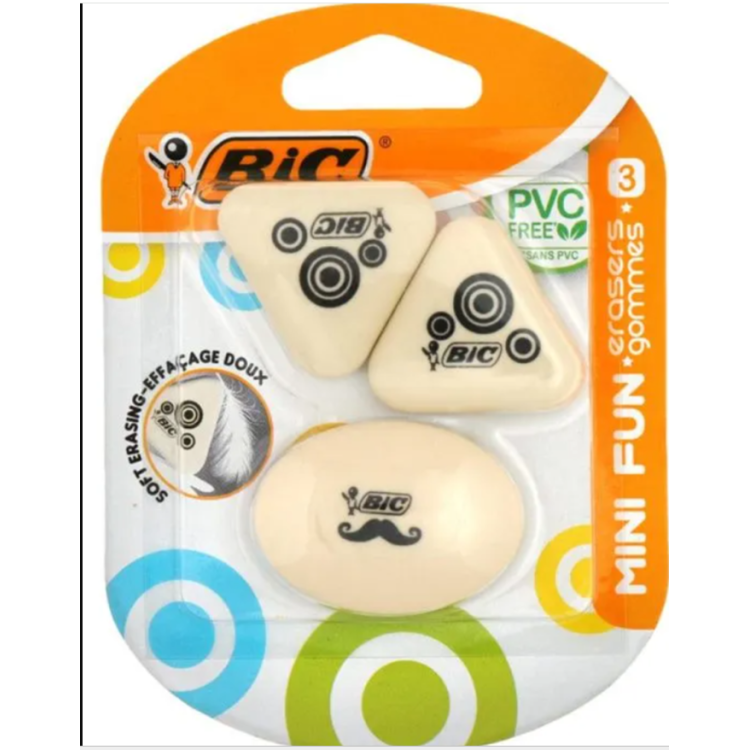 BIC SİLGİ MİNİ FUN 3 LÜ KARTELA *25