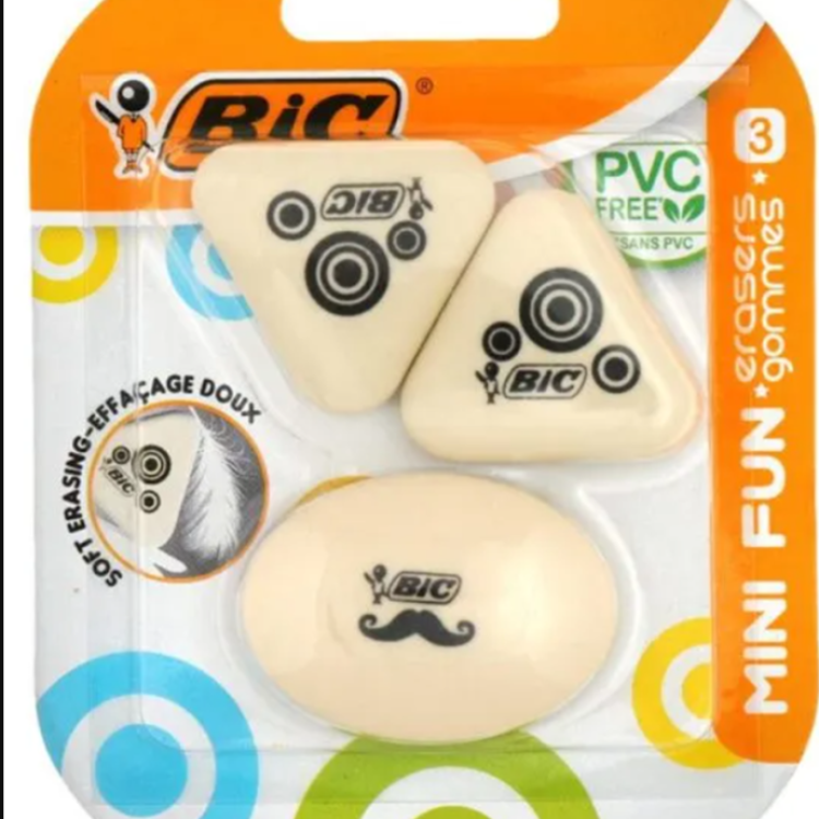 BIC SİLGİ MİNİ FUN 3 LÜ KARTELA *25