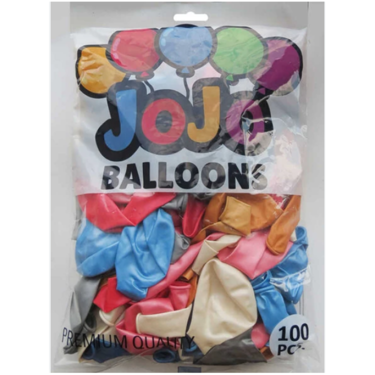 JOJO 12 İNÇ METALİK BALON KARIŞIK 100LÜ