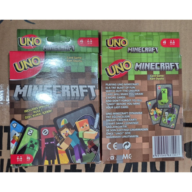 UNO OYUN KARTI MİNERAFT