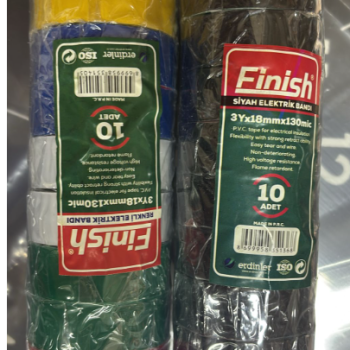 FİNİSH  İZOLASYON ELEKTRİK BANTI RENKLİ - SİYAH 10LU