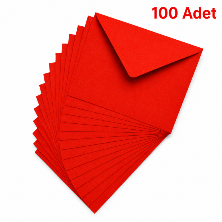 13X18 DAVETİYE ZARFI KIRMIZI 100'LÜ