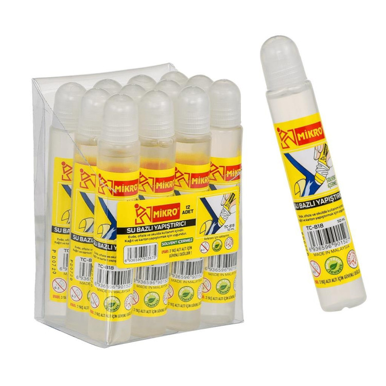 MİKRO TC-818 ŞEFFAF SIVI YAPIŞTIRICI 50ML SU BAZLI (BOX12)