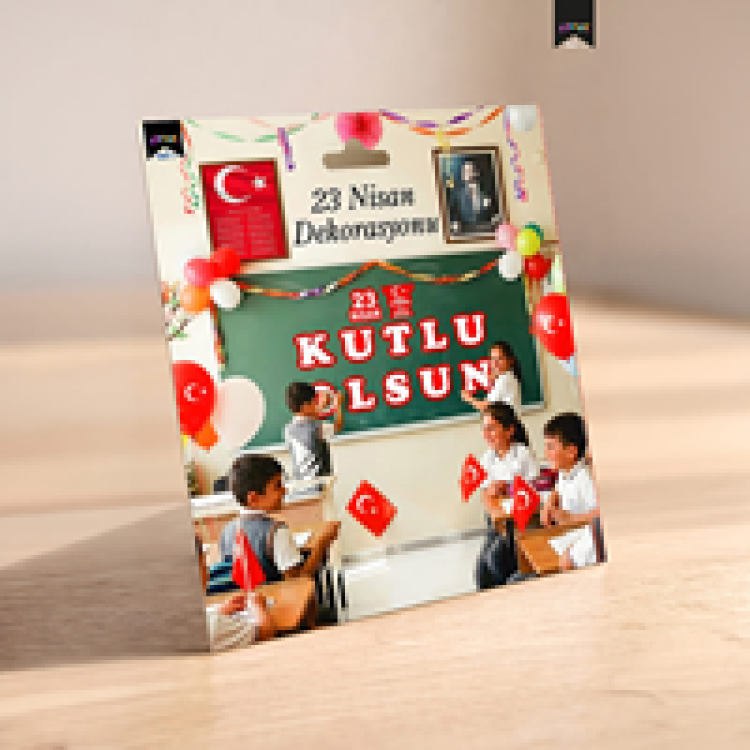 Milli Bayramlar Süslemesi Harf Afiş -23 Nisan Kutlu Olsun-