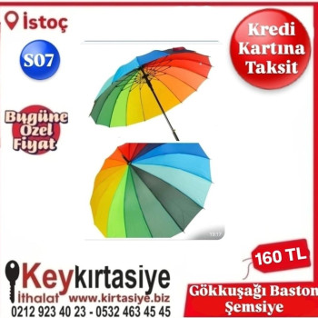 ŞEMSİYE S07 GÖKKUŞAĞI BASTON ŞEMSİYE 16TELLİ ŞEMSİYE S07 GÖKKUŞAĞI BASTON ŞEMSİYE 16TELLİ