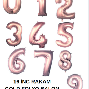 RAKAM 16 İNC GOLD RENK FOLYO  BALON 36 CM (10LUSET) RAKAM 16 İNC GOLD RENK FOLYO  BALON 36 CM (10LUSET)
