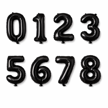 RAKAM 40 İNC SİYAH RENK FOLYO BALON 100 CM (10LUSET)