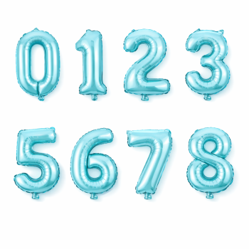 RAKAM 34 İNC MAVİ RENK FOLYO BALON 76 CM (10LUSET)