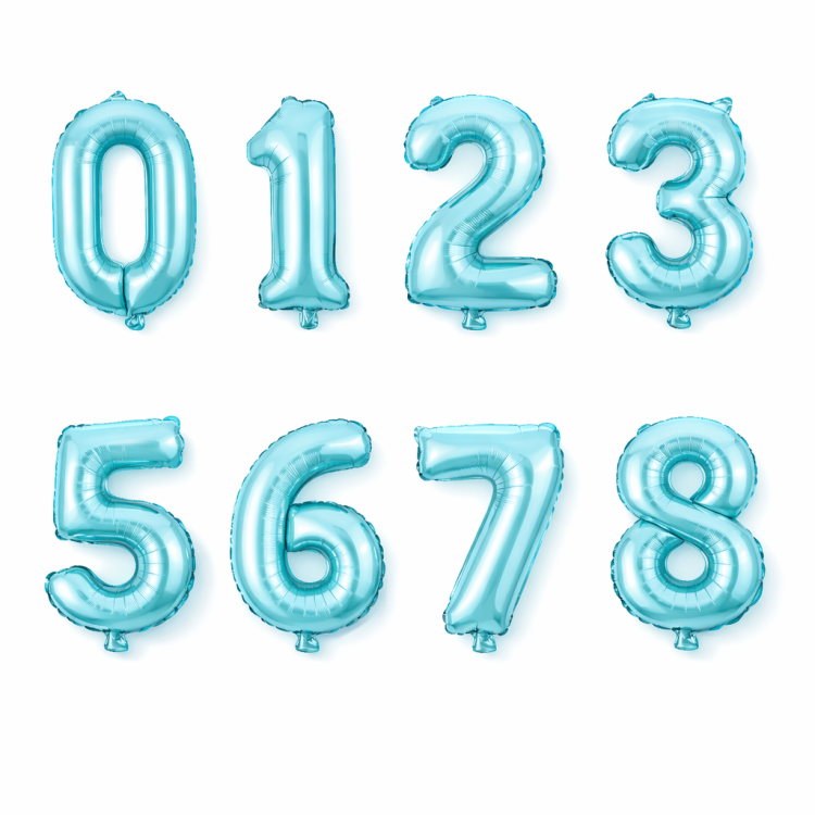 RAKAM 34 İNC MAVİ RENK BALON 76 CM (10LUSET)