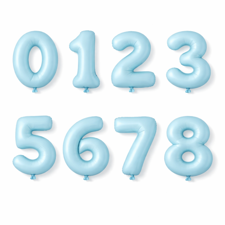 RAKAM 16 İNC RETRO MAVİ RENK FOLYO  BALON 36 CM (10LUSET)