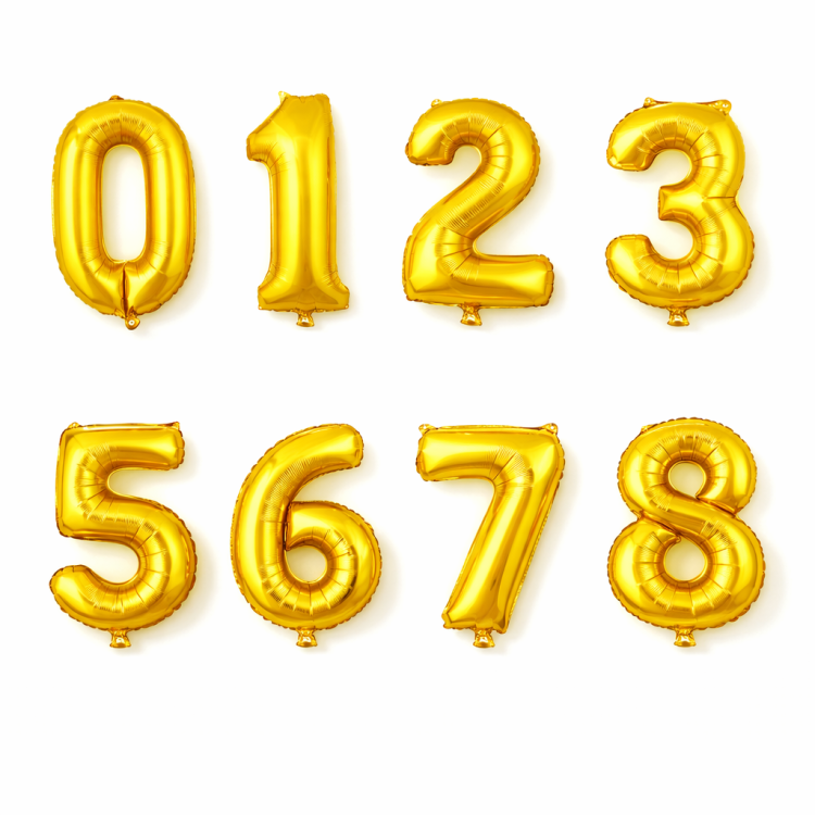 RAKAM 16 İNC GOLD RENK BALON 36 CM (10LUSET)