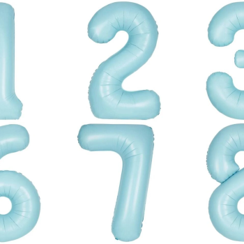 RAKAM 34 İNC MAVİ RENK FOLYO BALON 76 CM (10LUSET)
