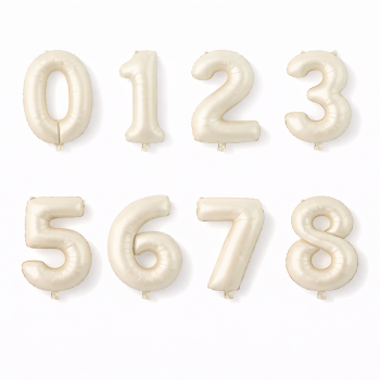 RAKAM 34 İNC KREM RENK FOLYO BALON 76 CM (10LUSET)
