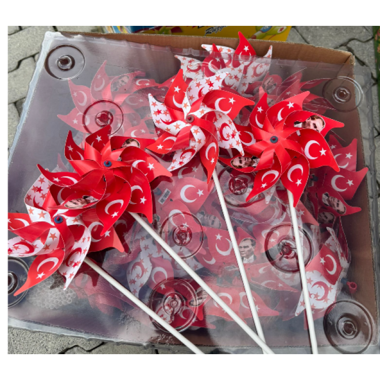 RÜZGAR GÜLÜ 8 KANAT BAYRAK-AYYILDIZ 125Lİ