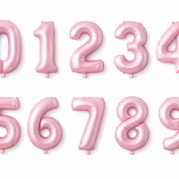 RAKAM 34 İNC PEMBE RENK FOLYO BALON 76 CM (10LUSET)