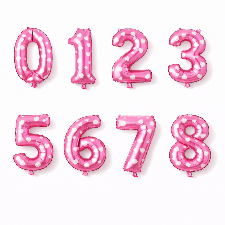 HARF 16 İNC PEMBE RENK FOLYO BALON 36 CM (30LUSET) PUANTİYELİ