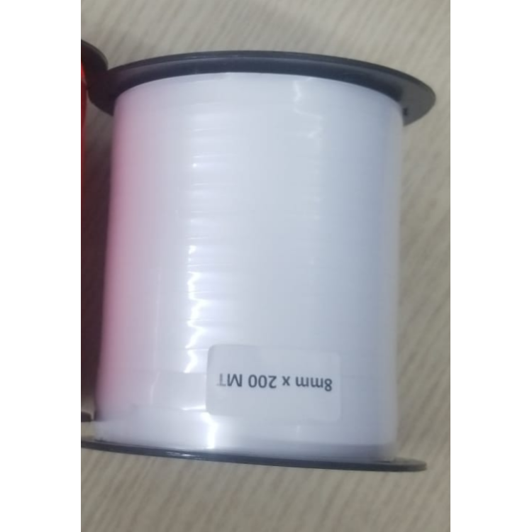 Rafya Şerit 8mm Parlak -Beyaz- -KOLİ ALIMLARDA- *23nisan