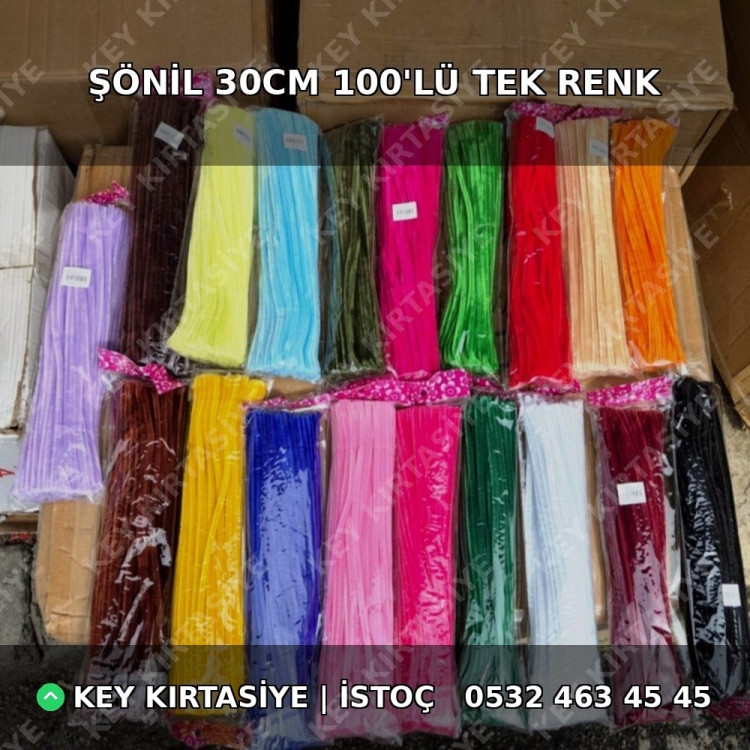 TEK RENK 30CM ŞÖNİL 100LÜ -KARIŞIK