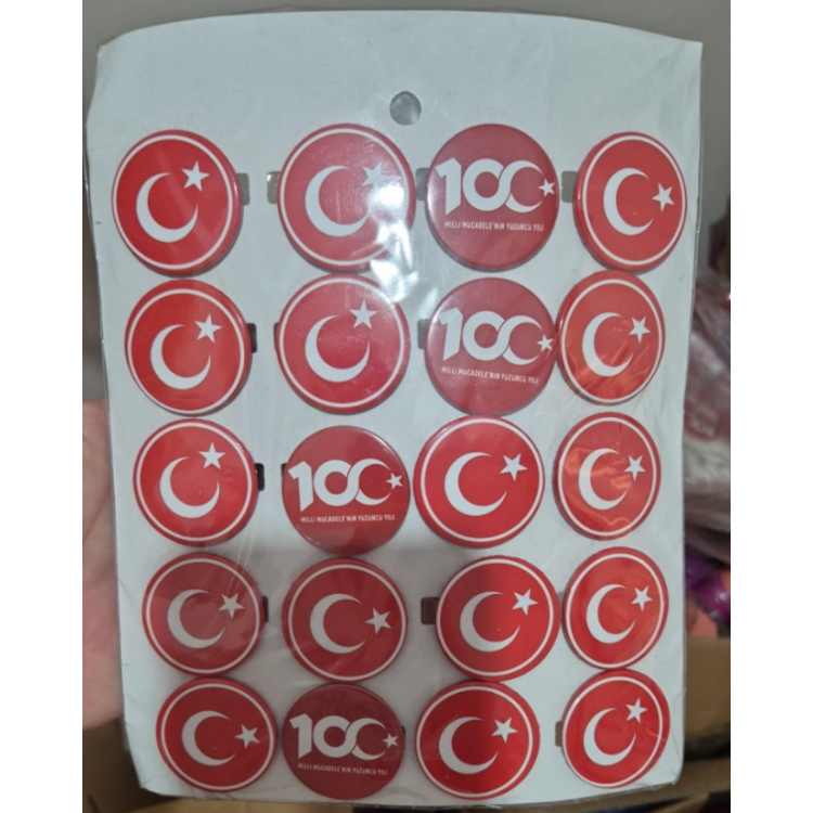 BAYRAK AYYILDIZ 100YIL ROZET 20Lİ *23nisan