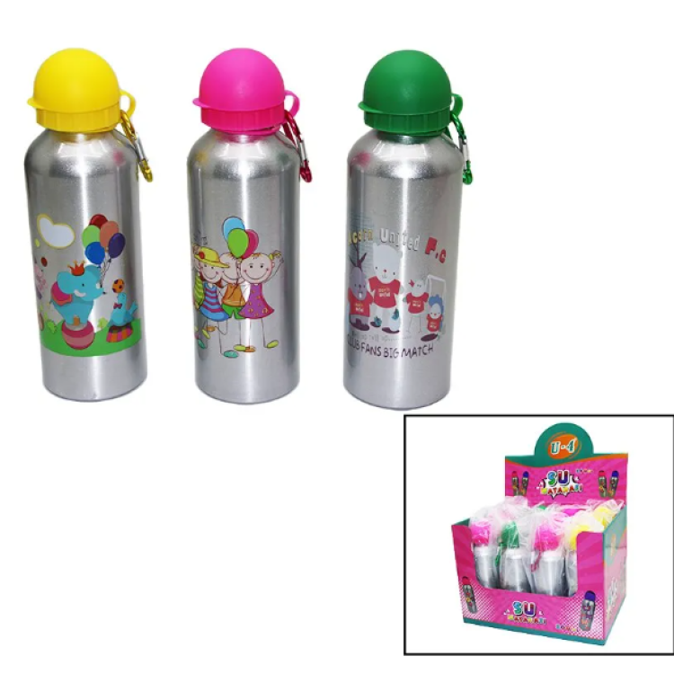 U4-1038 ( KIZ ) ( METAL-ALÜMİNYUM ) SULUK MATARA 500ML 12Lİ