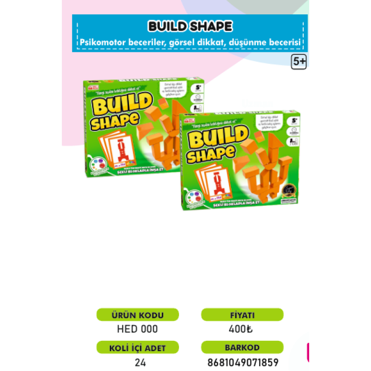 BUİLD SHAPE 8681049071859 PSİKOMOTOR BECERİLER GÖRSEL DİKKAT DÜŞÜNME BECERİSİ