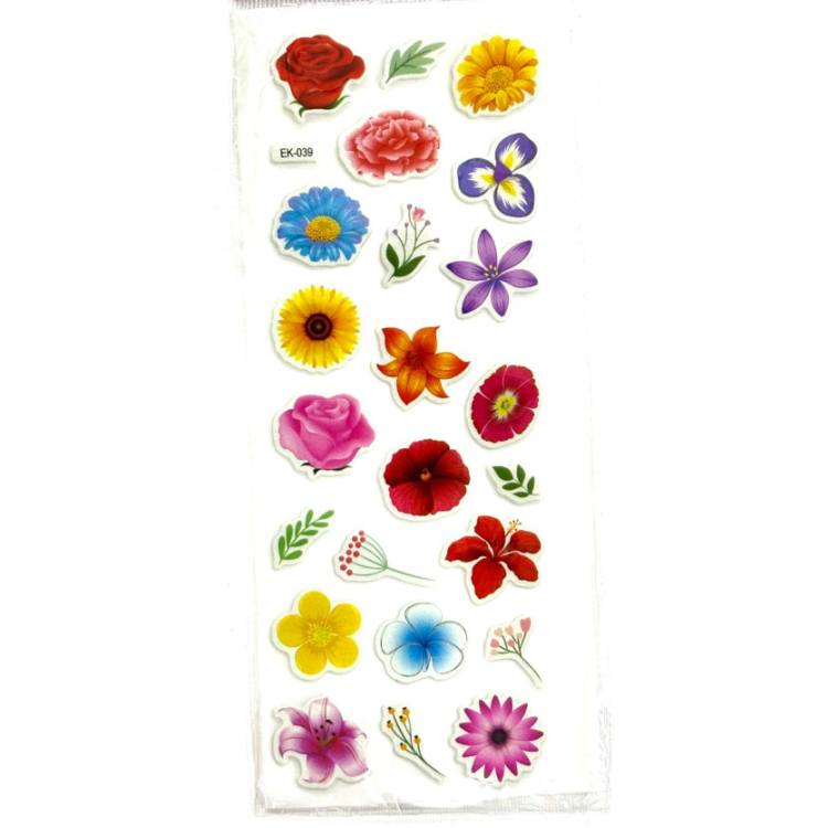 EK-039 KÜÇÜK STİCKER 20Lİ ÇİÇEKLER