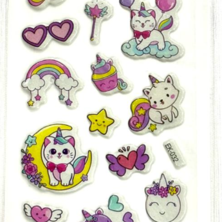 EK-032 KÜÇÜK STİCKER 20Lİ UNİCORN LOVE