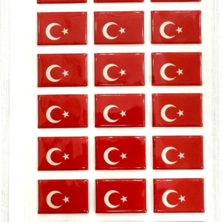 EK-001 KÜÇÜK STİCKER 20Lİ TÜRK BAYRAĞI