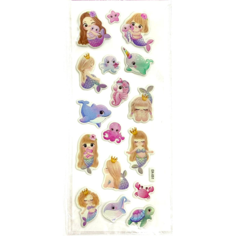 EK-051 KÜÇÜK STİCKER 20Lİ DENİZ KIZI