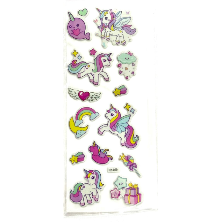EK-029 KÜÇÜK STİCKER UNİCORN 20Lİ