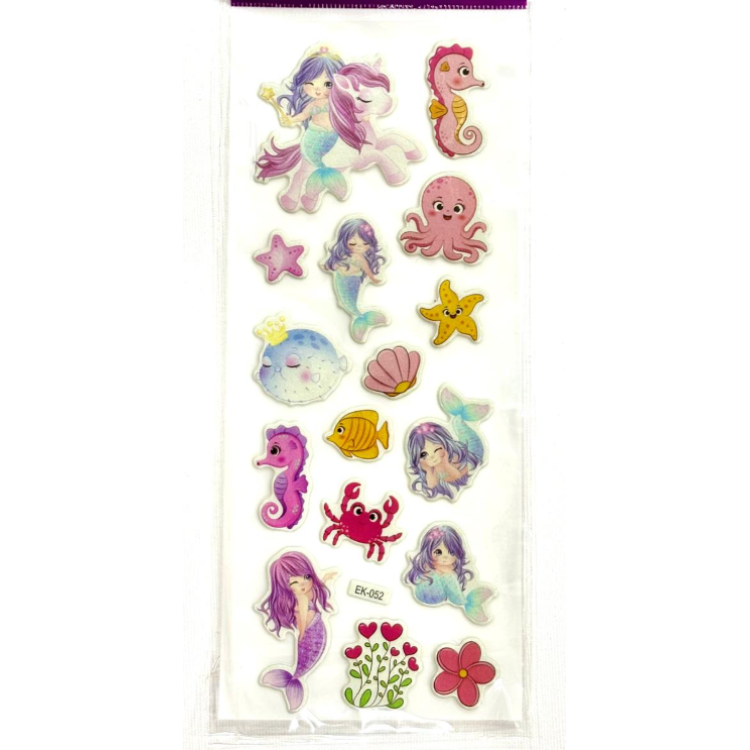 EK-052 KÜÇÜK STİCKER 20Lİ UNİCORN DENİZ KIZI