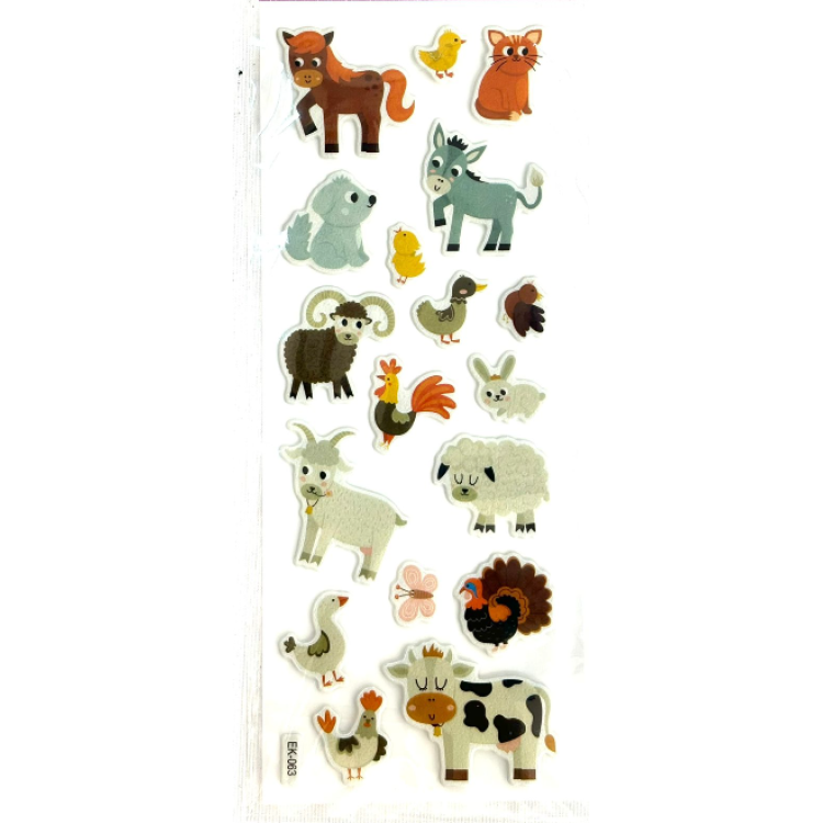 EK-063 KÜÇÜK STİCKER 20Lİ AT-KOYUNLAR