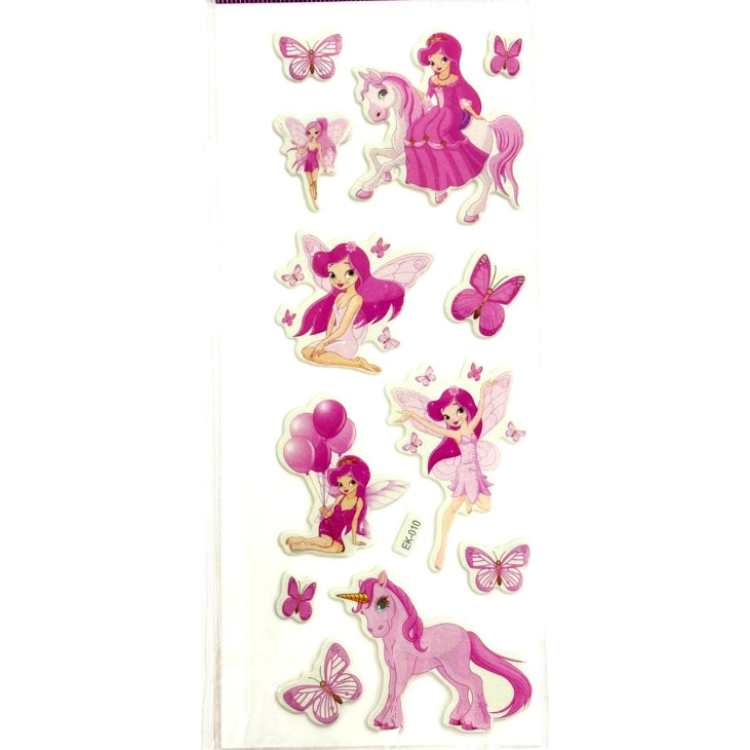 EK-010 KÜÇÜK STİCKER 20Lİ UNİCORN KELEBEK