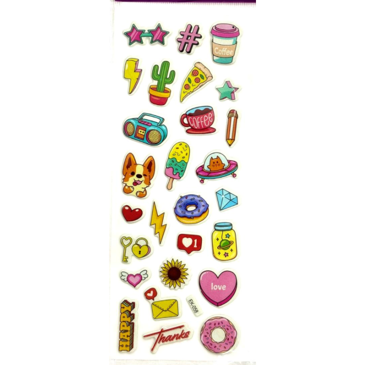 EK-058 KÜÇÜK STİCKER 20Lİ KARIŞIK
