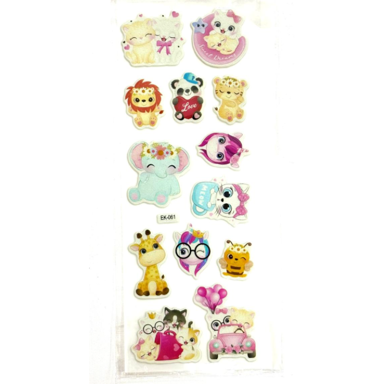 EK-061 KÜÇÜK STİCKER 20Lİ KEDİLER