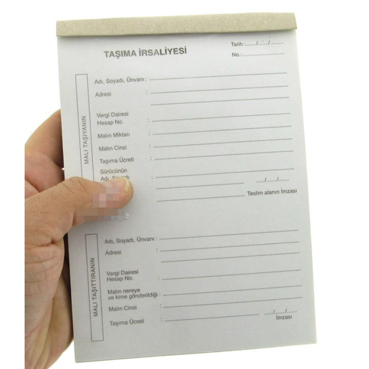 ULAŞ TAŞIMA İRSALİYESİ  2/50 3 NÜSHA OTOCOPİLİ 12Lİ