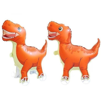 TEKERLEKLİ T-REX DİNAZOR TURUNCU FOLYO BALON TEKERLEKLİ T-REX DİNAZOR TURUNCU FOLYO BALON