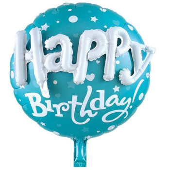 24 İNC 3D YUVARLAK HAPPY BİRTHDAY MAVİ FOLYO BALON 24 İNC 3D YUVARLAK HAPPY BİRTHDAY MAVİ FOLYO BALON