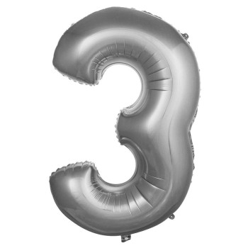 3- RAKAM 40 İNC GÜMÜŞ RENK BALON 100 CM 3- RAKAM 40 İNC GÜMÜŞ RENK BALON 100 CM
