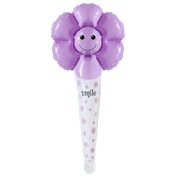 SAPLI GÜLENYÜZ PAPATYA MOR FOLYO BALON 29,5*59,5