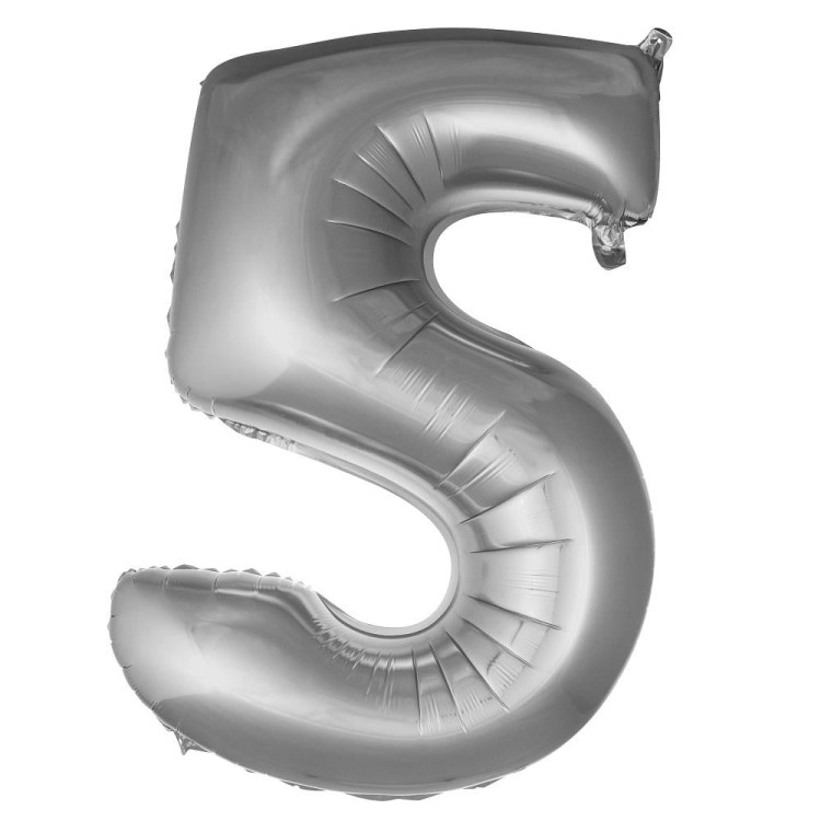 5- RAKAM 40 İNC GÜMÜŞ RENK BALON 100 CM 5- RAKAM 40 İNC GÜMÜŞ RENK BALON 100 CM