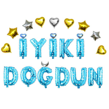 KALPLİ İYİKİ DOĞDUN MAVİ SET BALON KALPLİ İYİKİ DOĞDUN MAVİ SET BALON