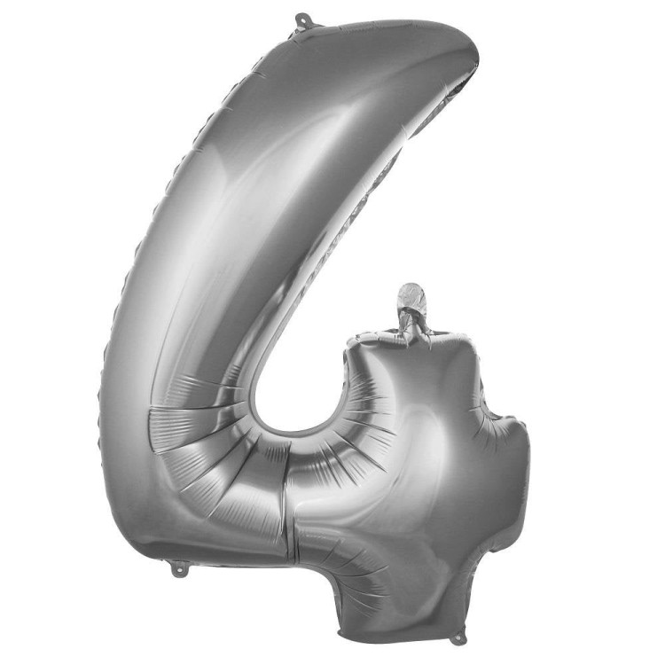4- RAKAM 40 İNC GÜMÜŞ RENK BALON 100 CM 4- RAKAM 40 İNC GÜMÜŞ RENK BALON 100 CM