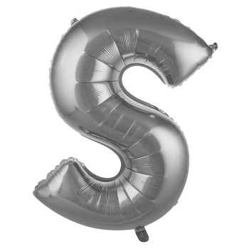 S- HARF 40 İNC GÜMÜŞ RENK BALON 100 CM S- HARF 40 İNC GÜMÜŞ RENK BALON 100 CM